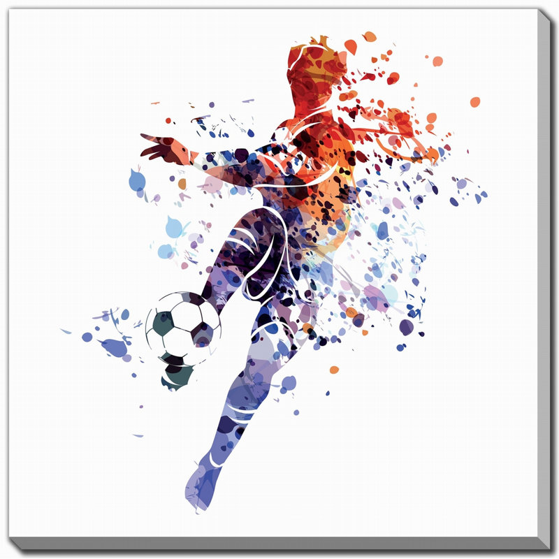 Soccer Splash Canvas Wall Art, 38" H x 38" W