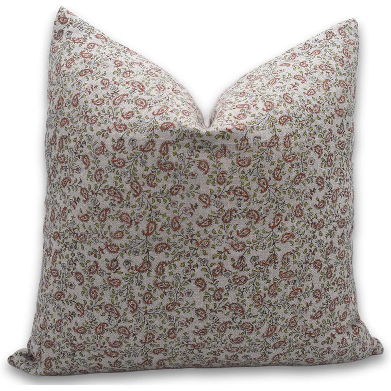 Housse de coussin intérieur / extérieur Floral Linen, 14 po x 14 po