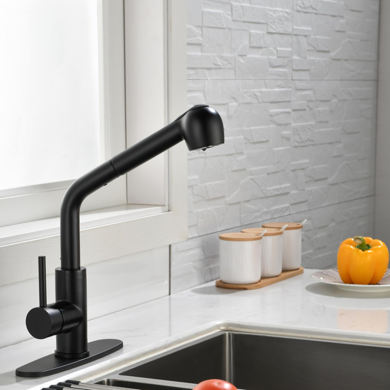 KISRAIS Pull Down Kitchen Faucet, Matte Black