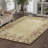 9x12 Ivory Hand-Knotted Wool Floral Border Solid Open Field Modern Contemporary Carpet Rug