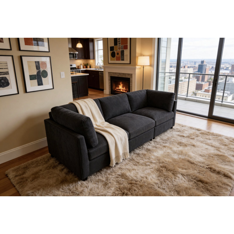 Canapé Freywall, Noir anthracite