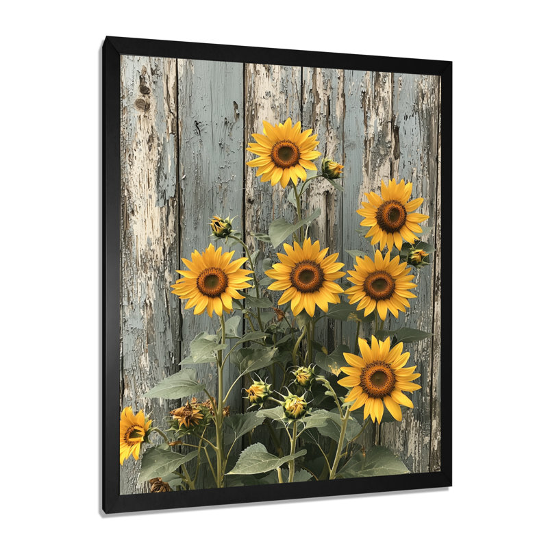 Geil - Floral Wall Decor, H 20 po x l 12 po, Reproduction encadrée d'une seule photo, Noir, noir, noir, noir