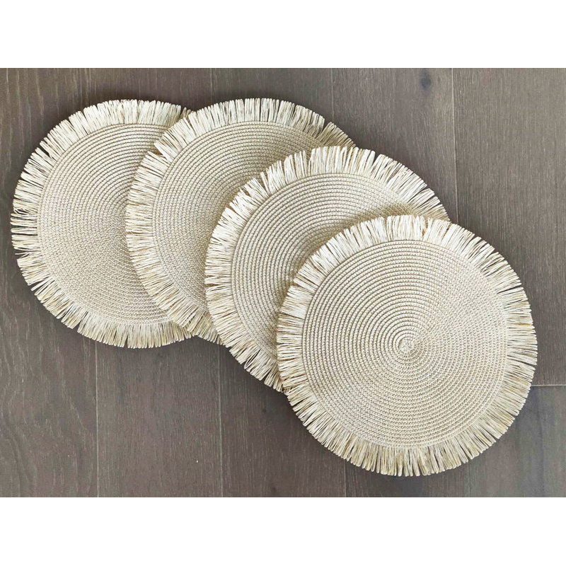 Almehdi Polypropylene Round Placemat, Ivory