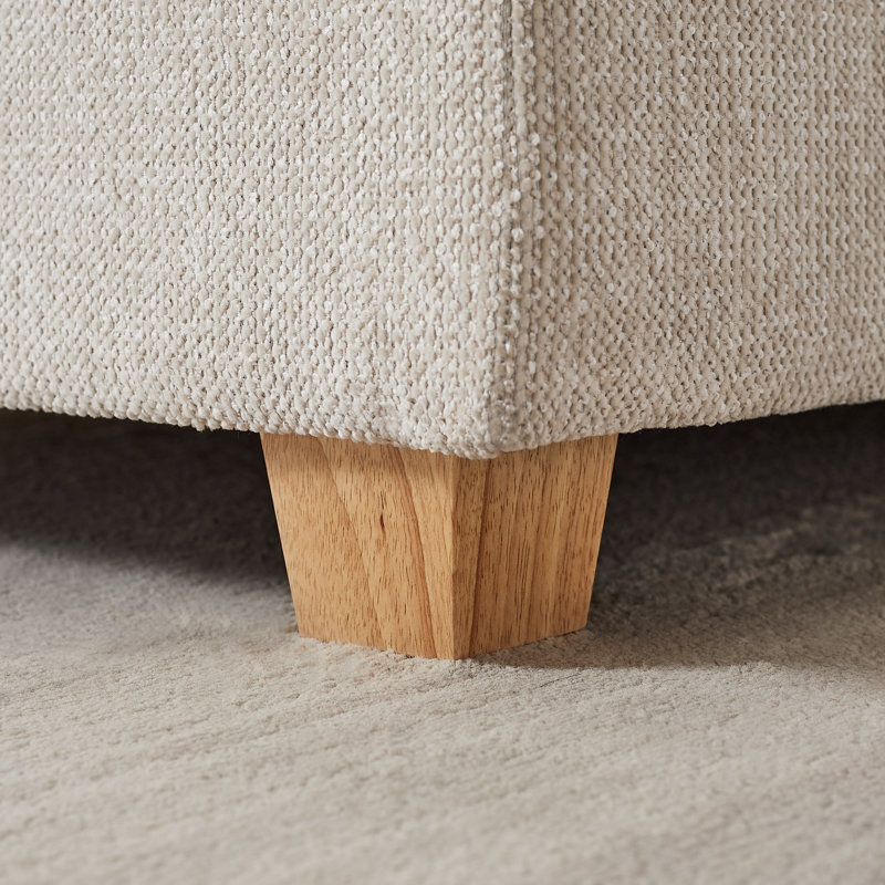 Chaise longue de rangement rembourrée de 37,4 po avec dossier réglable, Beige