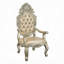 Chaise avec accoudoirs (lot de 2), cuir synthétique et finition or antique