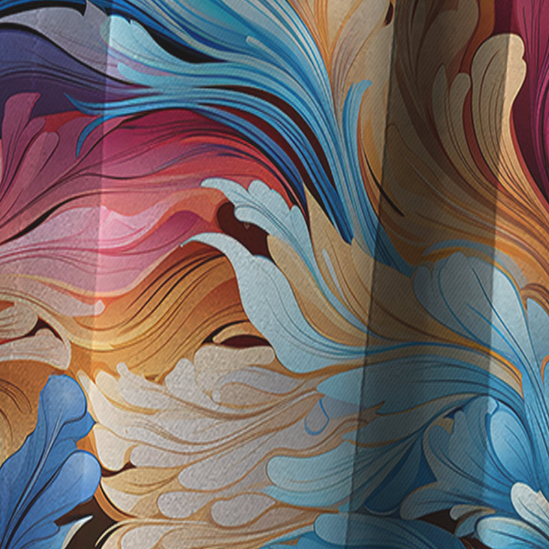 Motif de marbre Ethno Paisley Harmony - Rideau occultant en marbre marbré abstrait - 1 panneau, L 52 po x L 63 po