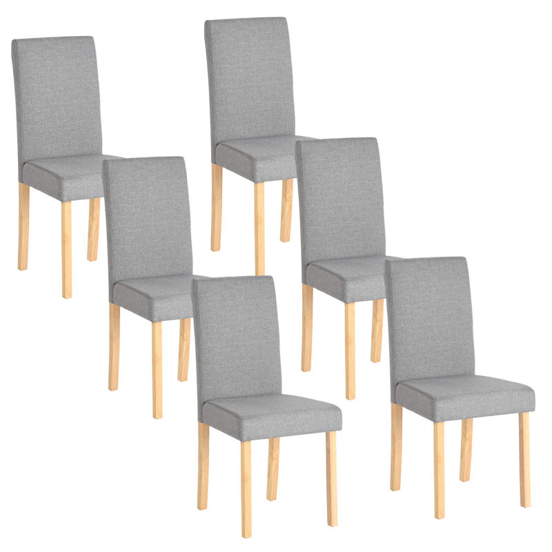 Detert 47cm H Fabric Upholstered Parsons Chair in Grey