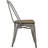 Modway Promenade Industrial Modern Steel Kitchen and Dining Room, Four Bamboo Side Chairs-22363481