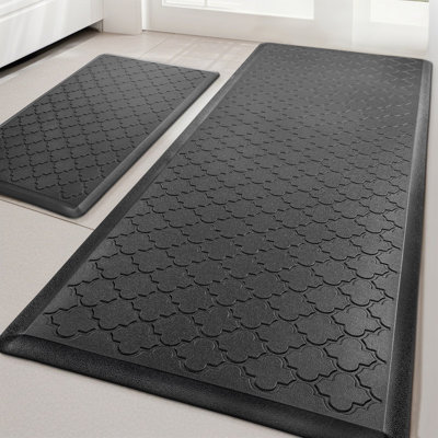 Airin Non-Skid Anti-Fatigue Waterproof Cushioned Kitchen Mat (Set of 2)