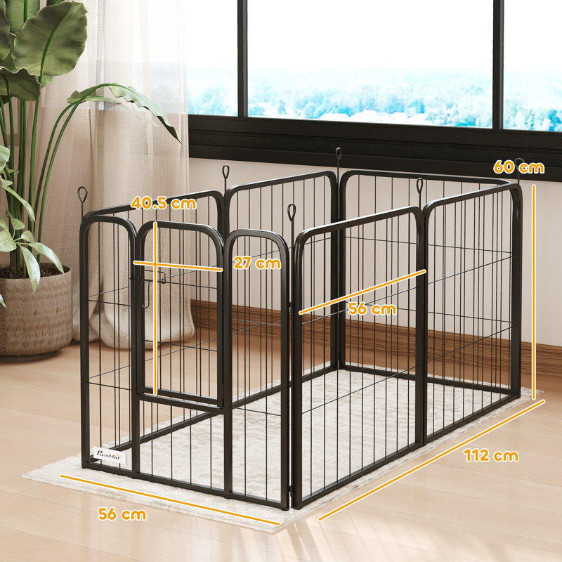 Steel Exercise Pen, 60" H x 112" W x 56" D