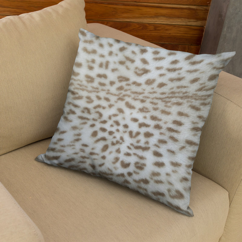 Animal Print Reversible Throw Pillow, 20" x 30", Brown/Taupe, Animal Print