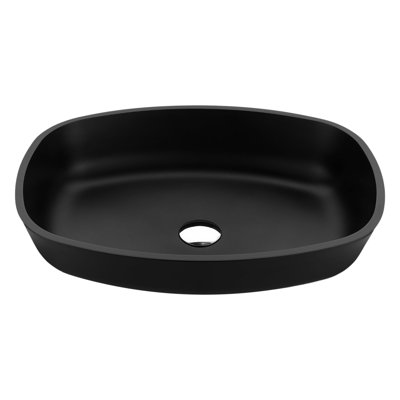 Ariadne Rectangle Glass Vessel Bathroom Sink with Matte Black Finish -  ANZZI, LS-AZ913MB