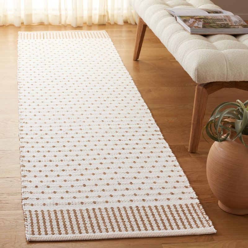 Aitken Flat Weave Cotton Geometric Rug, Runner 2'3" x 9'