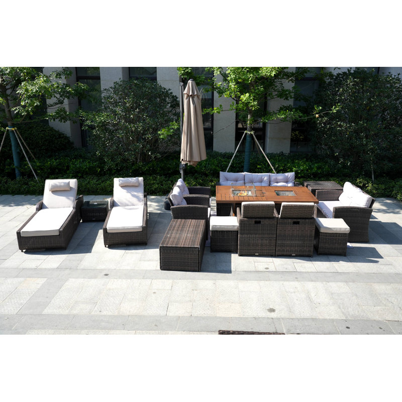 13 - Person Patio Conversation Set with Cushions