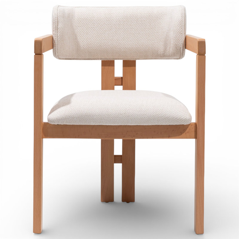 Chaise haute Aaron, Crème, crème, Brun