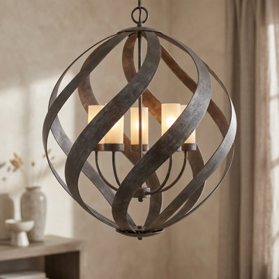 Lustre de globe 5 lumières façon bougie style bougie Victorino
