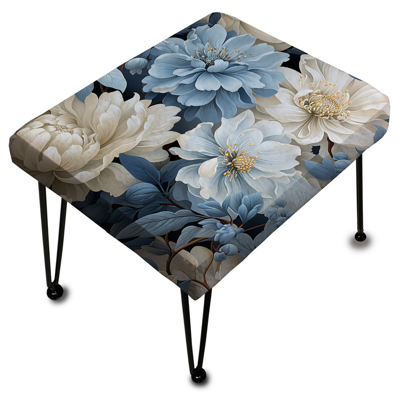 Misty Whispers Moody Patterns I - Repose-pieds rectangulaire floral