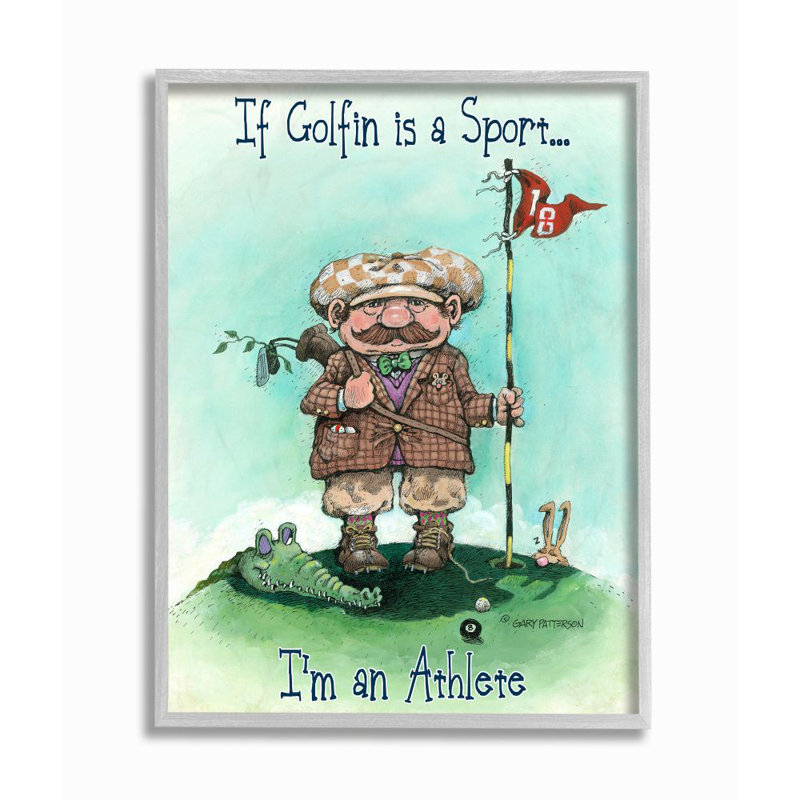 « i is a athlète amusant golf drawing sports design » par gary patterson, impression, H 20 po x l 16 po