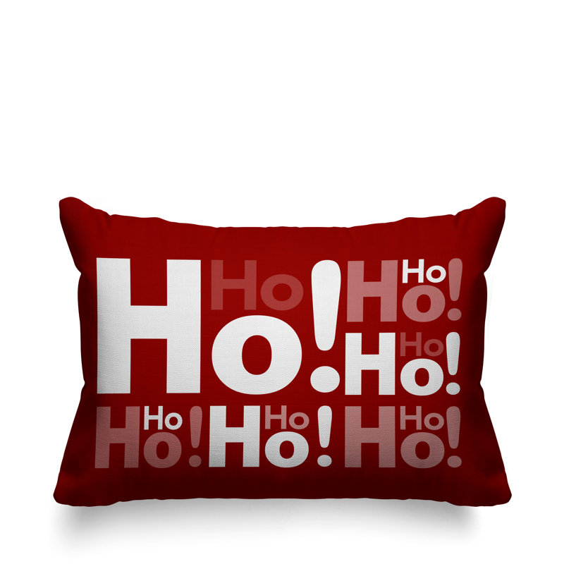 Coussin intérieur / extérieur Hohoho Christmas, Rouge