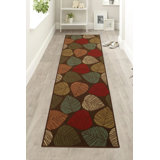 Custom Size Rug Floral Leaves Low Pile Slip Resistant Rugs by Feet