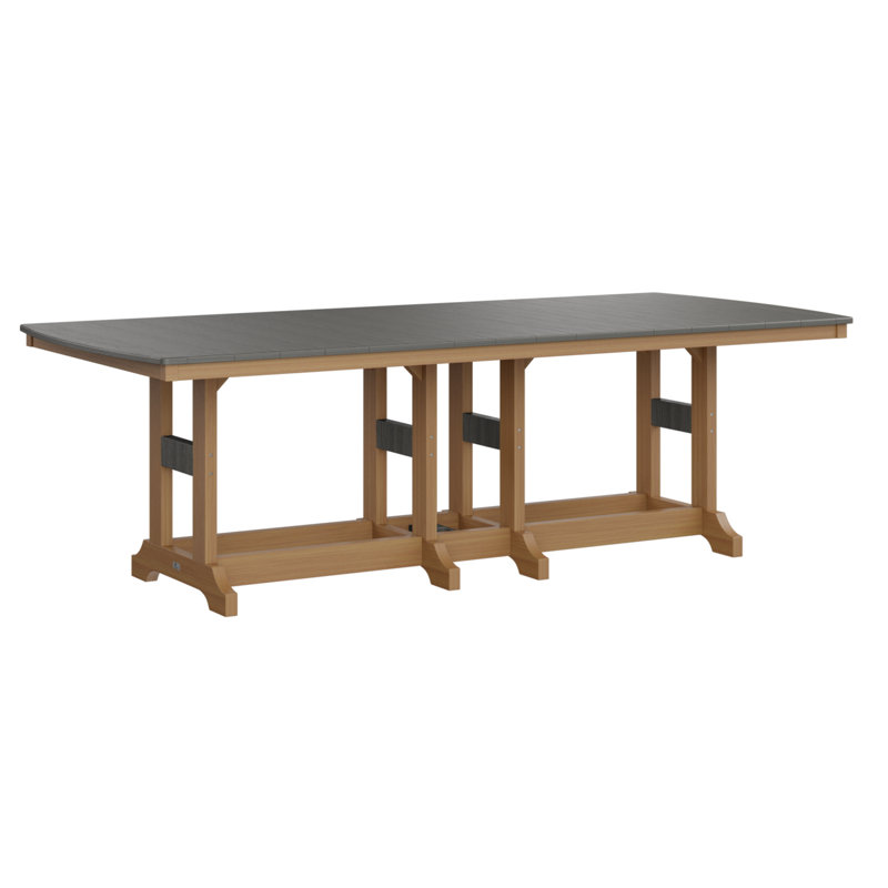Garden Classic Outdoor Bar Table, Coastal Gray, Natural Teak