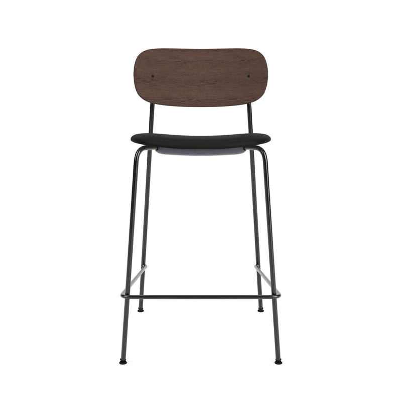 Co Upholstered Bar Stool, Black/Brown