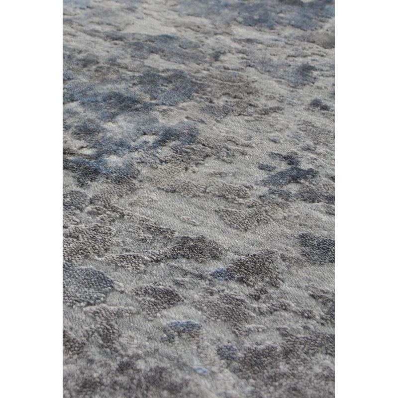 Reflections Abstract Area Rug in Silver, Rectangle 9' x 12'