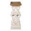 Console 35,5 "x 14" x 32 ", blanc et bois naturel vieilli, console de style champêtre