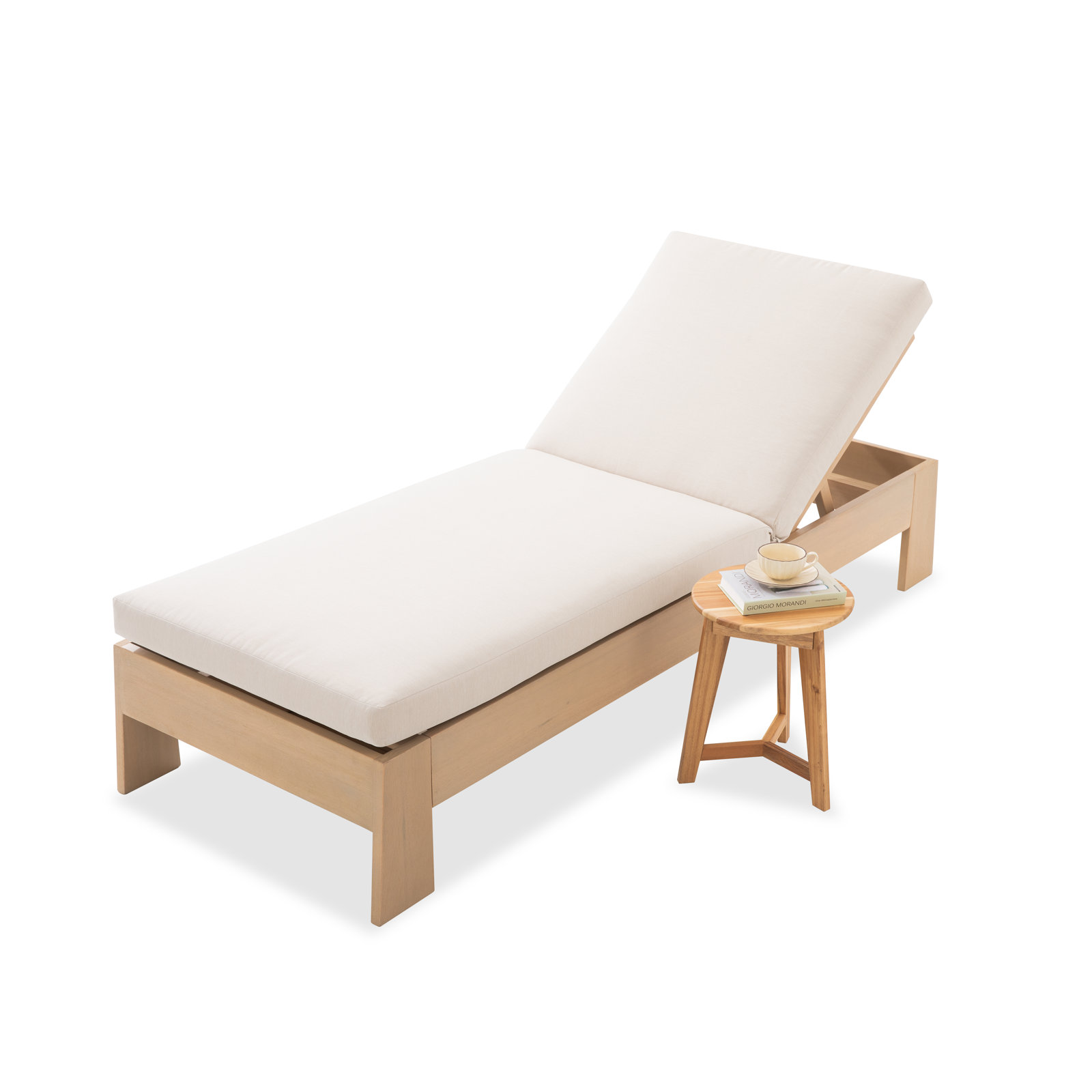 Blakely 30" Eucalyptus Patio Chaise Lounge