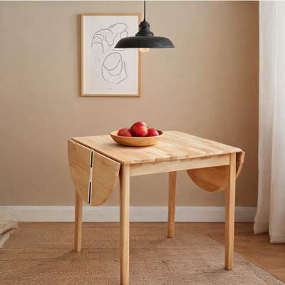 Table de salle à manger rabattable en pin pour petites salles à manger, fini organique naturel, 4 à 6 couverts