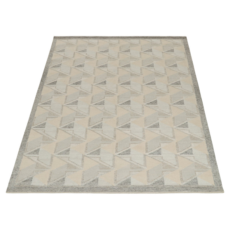 Scandinavian Wool Geometric Area Rug, Rectangle 8' x 10'
