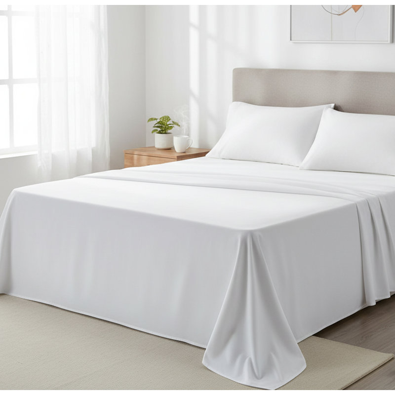 Ultra-Soft Microfibre Double Bed Sheet Set, White