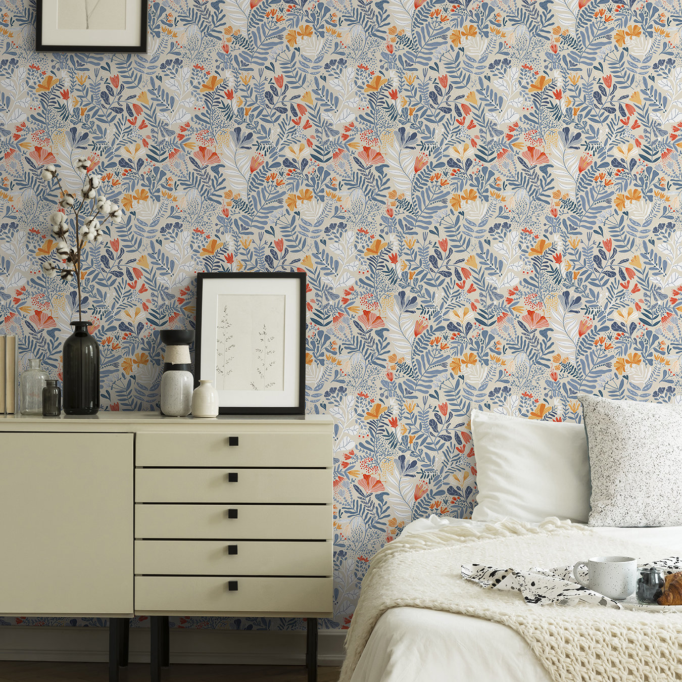 Ackworth Wallpaper Roll, Light Blue