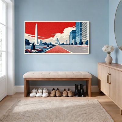 «Washington Dc Skyline», reproduction d'art sur toile tendue sur toile, ensemble de 1