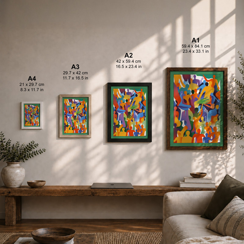 Gathered Together Modern - Framed Print, Unframed, A4 - 29.7 x 21.0 cm