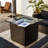 30" Propane Gas Fire Pit Table, 50000 BTU Square Fire Pit, Tile Tabletop With Beautiful Wicker Base For Outside Patio Deck Garden Courtyard