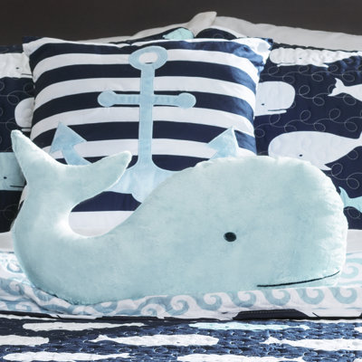 Ensemble de courtepointe réversible en microfibre moderne et contemporaine Whale