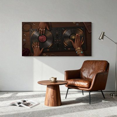 Ensemble de 1 tableau sur toile représentant une platine DJ