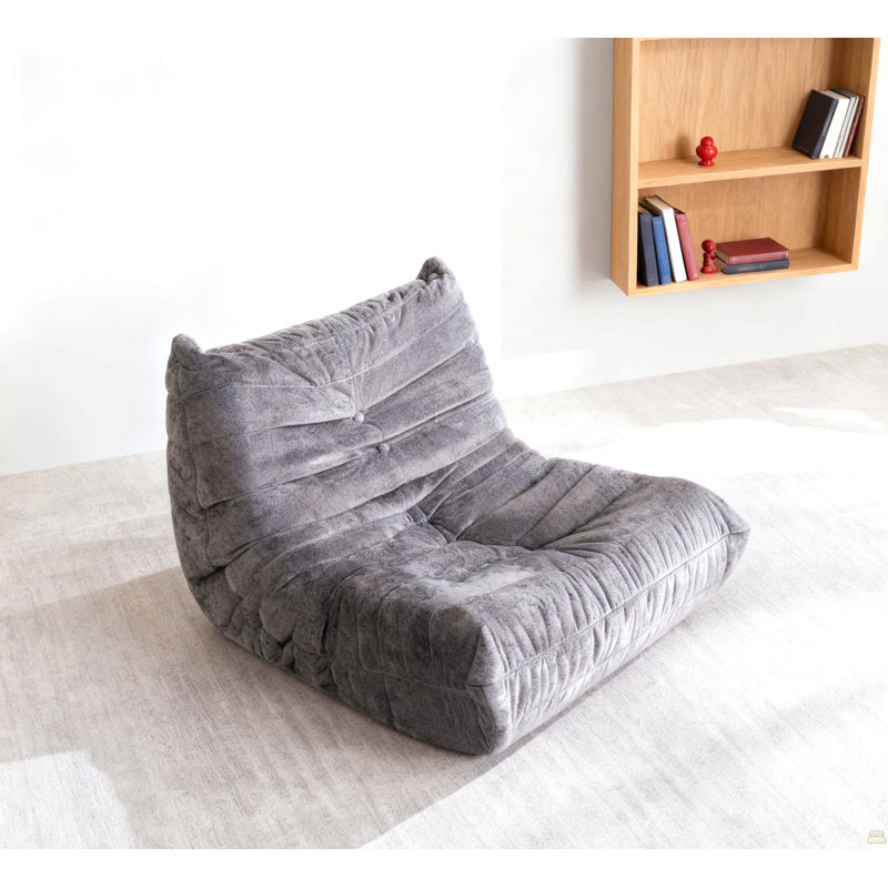 Chaise d'appoint de luxe capitonnée à boutons capitonnés gris, mobilier de salon 1pc, Gris