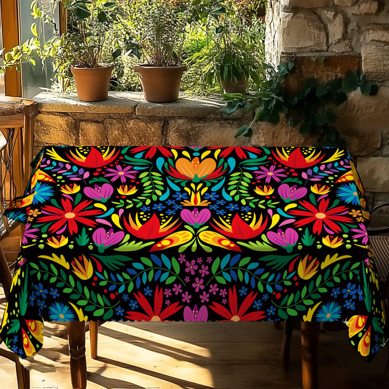 Nappe rétro exotique 180x180cm