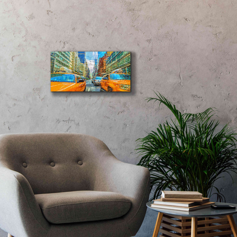«Taxi» par David Manlove, estampe numérique sur toile, H 12 po x l 24 po x P 0,75 po