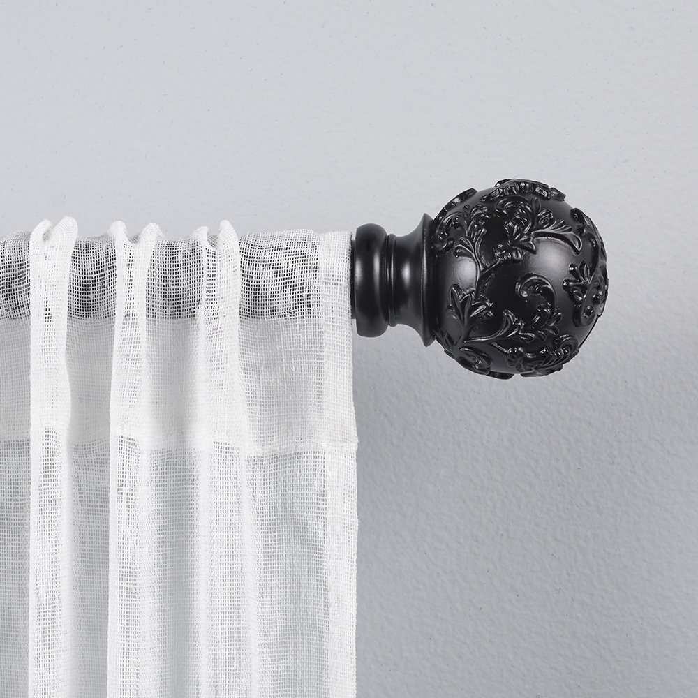 Jewett Adjustable Vine Curtain Rod, Matte Black, 36" - 72"