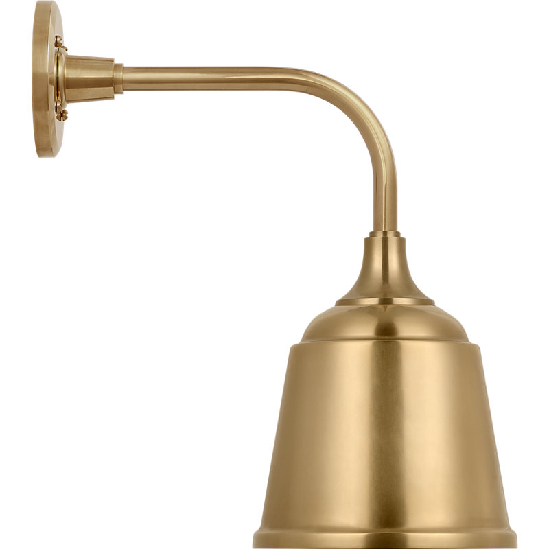 Thomas O'Brien 1 - Light Outdoor Barn Light, Hand-Rubbed Antique Brass, Hand-Rubbed Antique Brass, 16.5" H x 14.5" W x 8" D
