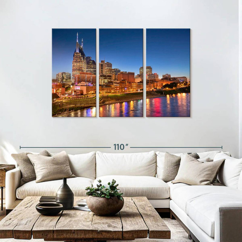 Lumières Sirci du centre-ville de Nashville, H 48 po x l 74 po