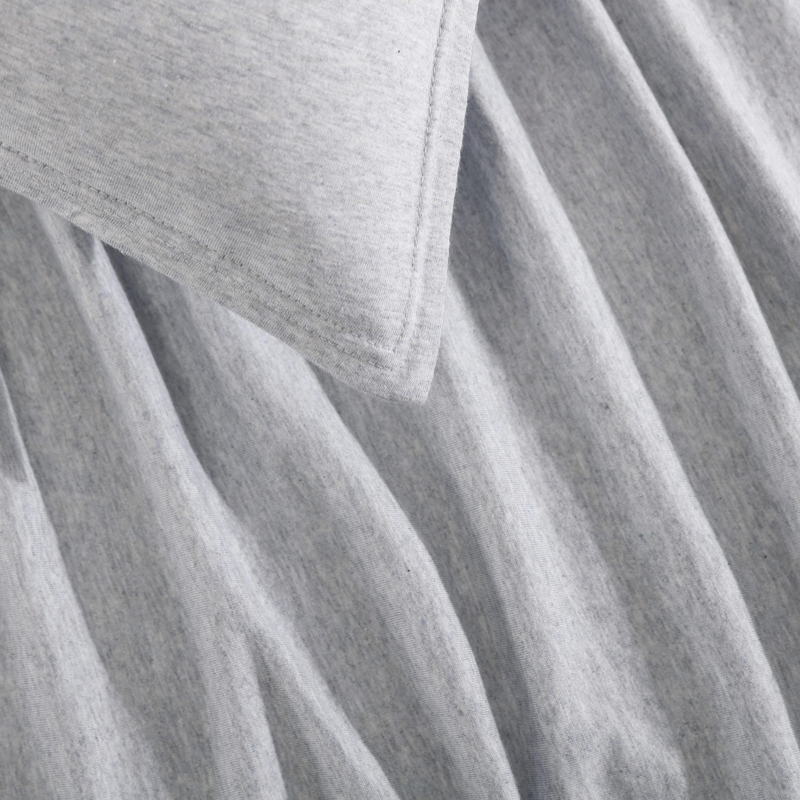 Modern Cotton Melange Cotton Duvet Cover Set, Queen Duvet Cover +  2 Standard Shams, Gray/Blue