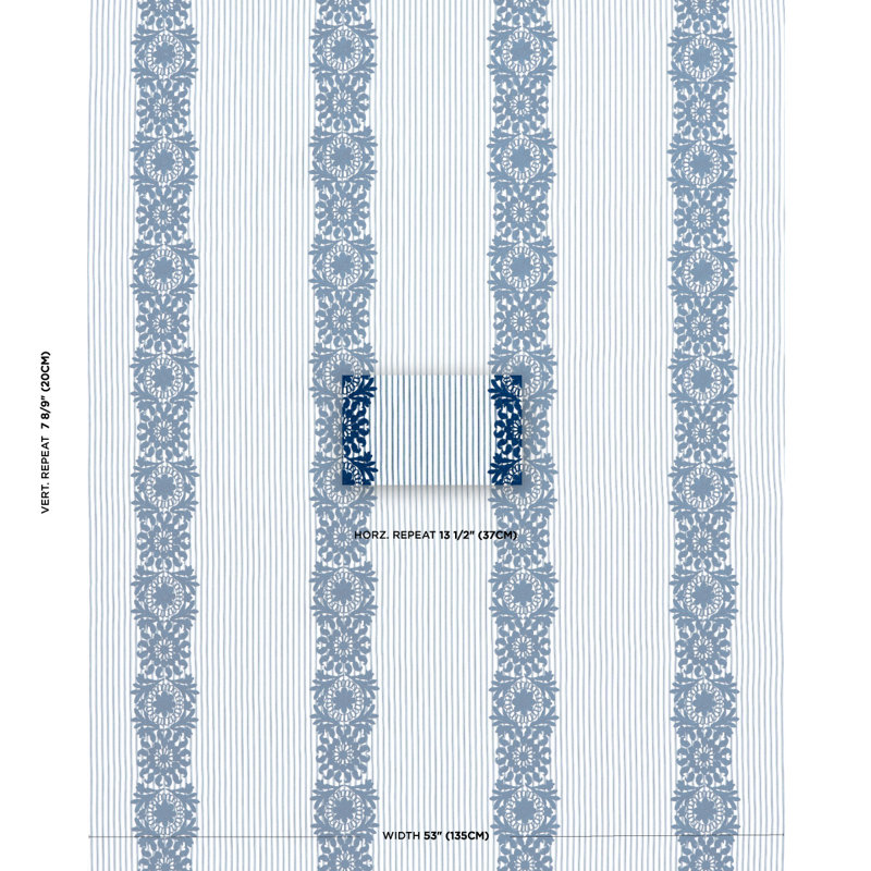 Joelle Stripe Fabric, Blue