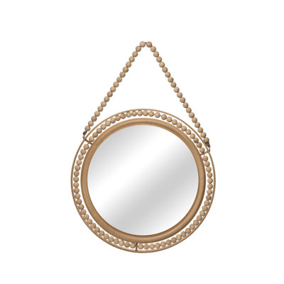 VIP 18.7 in. Brown Beaded Hanging Mirror