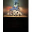 Lampe de table Simoniff Tiffany en verre teinté brun et fer et base en bronze l 11 po x P 8 po x H 21 po-1775443346