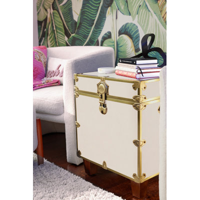 RHINO LUXURY FAUX LEATHER END TABLE W/FEET - SQUARE FEET
