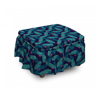 Housse pour repose-pieds fleur feuilles de banane
